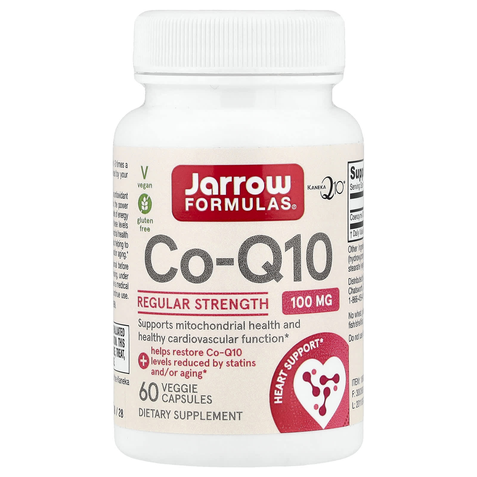 Jarrow Formulas, коэнзим Q10, 100 мг, 60 растительных капсул