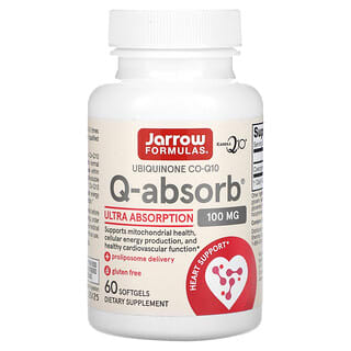Jarrow Formulas, Q-Absorb, Ubiquinona CO-Q10, 100 mg, 60 Cápsulas Softgel