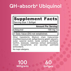 Jarrow Formulas, Ubiquinol, QH-Absorb, 100 mg, 60 Softgels