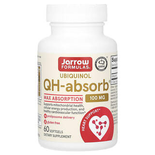 Jarrow Formulas, Ubiquinol QH-Absorb, Máxima Absorção, 100 mg, 60 Cápsulas Softgel