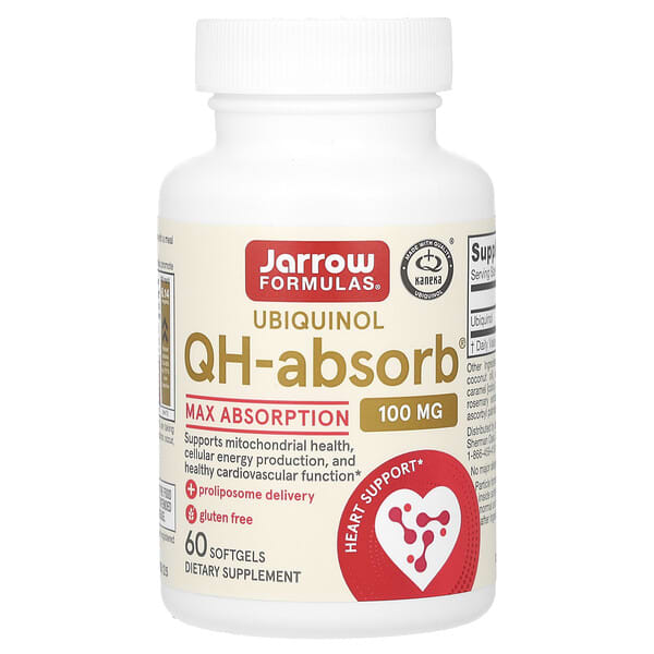 Jarrow Formulas Ubiquinol QH-Absorb, Max Absorption, 100 mg, 60 Softgels