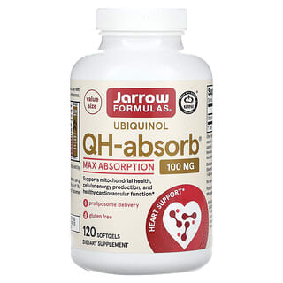 Jarrow Formulas, QH-Absorb, убихинол, максимальное усвоение, 100 мг, 120 капсул