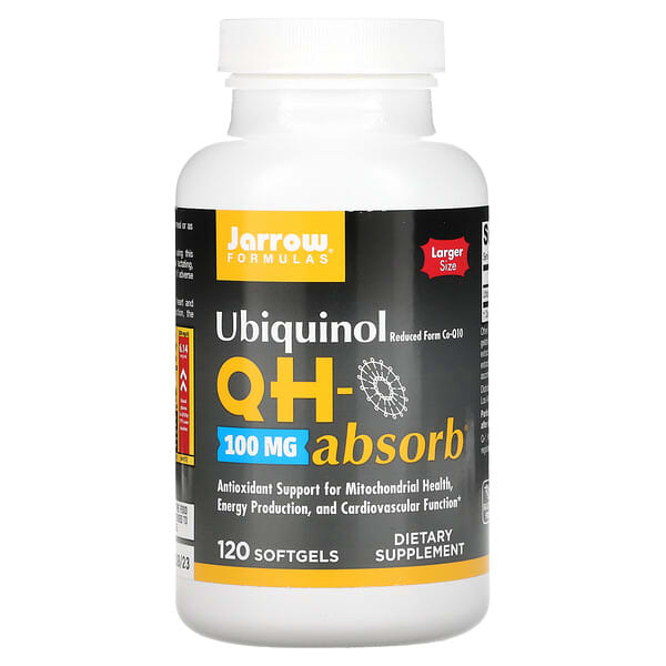 Jarrow Formulas, Ubiquinol（ユビキノール）、QH-Absorb（QH-アブソーブ）、100mg、ソフトジェル120粒