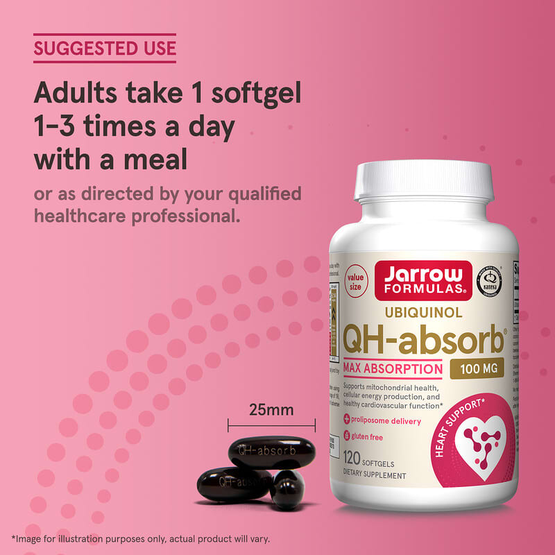 Jarrow Formulas, Ubiquinol, QH-Absorb, 100 mg, 120 Softgels
