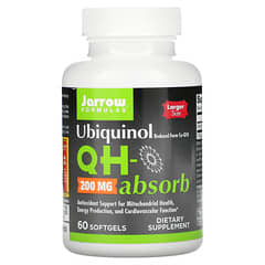 Jarrow Formulas, Ubiquinol, QH-Absorb, 200 mg, 60 Cápsulas Softgel