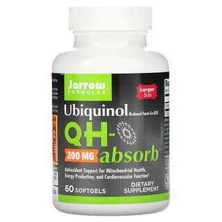Jarrow Formulas, Ubiquinol, QH-Absorb, 200 mg, 60 Cápsulas Softgel
