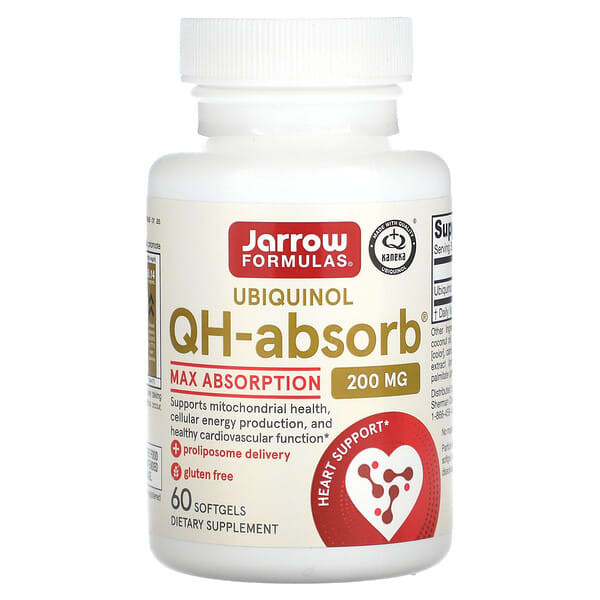 Jarrow Formulas, Ubiquinol, QH-Absorb, 200 mg, 60 cápsulas blandas