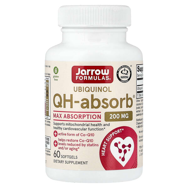 Jarrow Formulas, 泛醇，QH-Absorb，特強吸收，200 毫克，60 粒軟凝膠