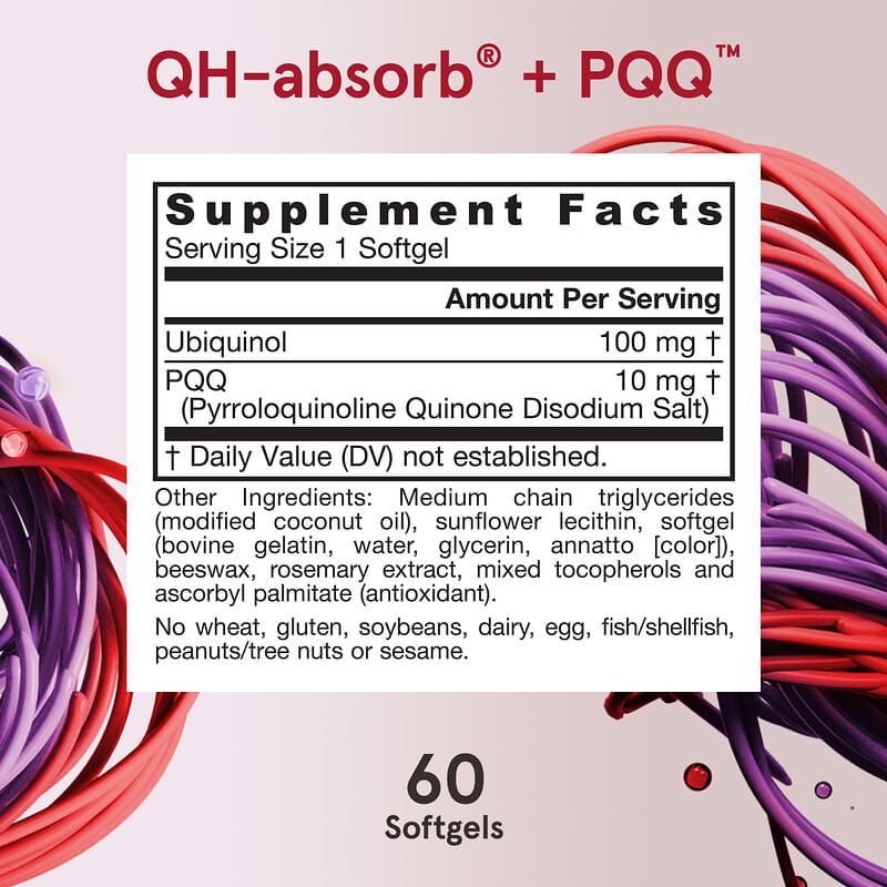 Jarrow Formulas, Ubiquinol, QH-Absorb + PQQ, 60 Softgels