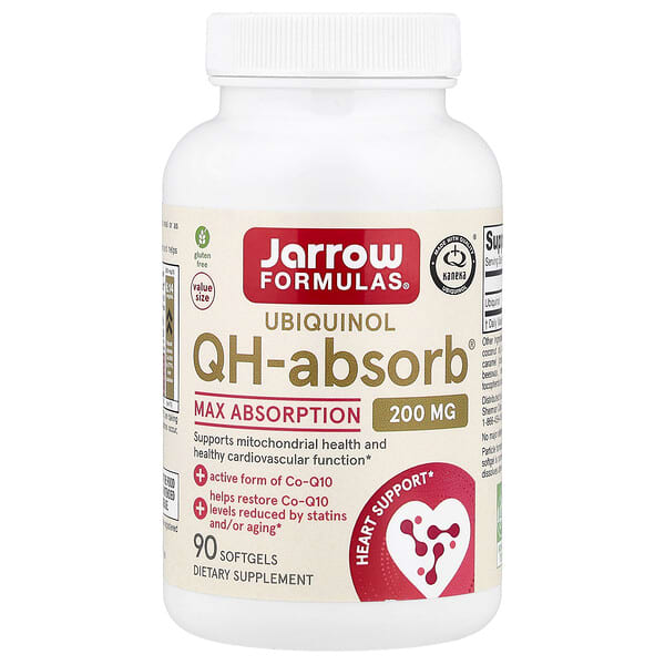 Jarrow Formulas Ubiquinol, QH-Absorb®, Max Absorption, 200 mg, 90 Softgels