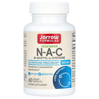 Jarrow Formulas, вегетарианский NAC, 500 мг, 60 растительных капсул