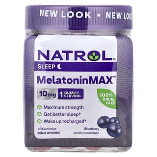 Natrol, MelatoninMax, Sleep, Afine, 10 mg, 80 Gummies