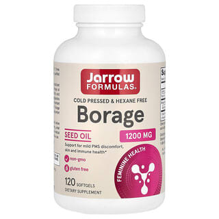 Jarrow Formulas, Огуречник, масло семян бурачника, 1200 мг, 120 мягких таблеток