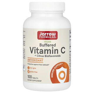 Jarrow Formulas, Vitamina C vegana regulada más bioflavonoides cítricos, 100 comprimidos