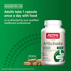 Jarrow Formulas, Artichoke, 500 mg, 180 Veggie Capsules