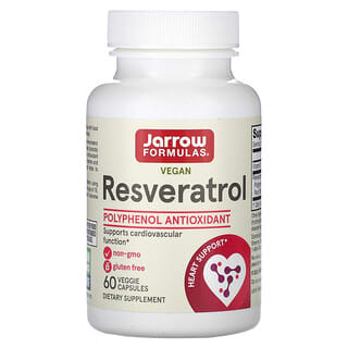 Jarrow Formulas, Resveratrol, 100 mg, 60 Cápsulas Vegetais