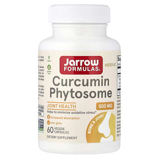 Jarrow Formulas, фитосомы куркумина, 500 мг, 60 вегетарианских капсул