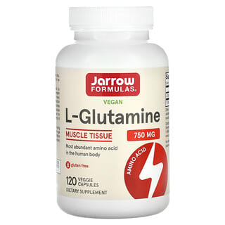Jarrow Formulas, L-Glutamina, 750 mg, 120 Cápsulas Vegetais