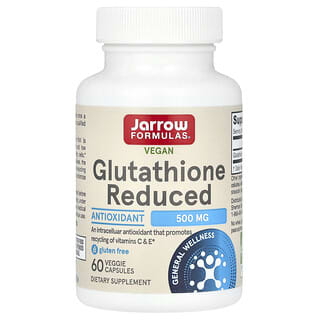 Jarrow Formulas, Vegan Glutathione Reduced, 500 mg, 60 Veggie Capsules