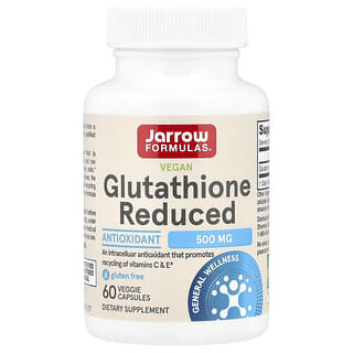 Jarrow Formulas, Glutatión reducido, 500 mg, 60 cápsulas vegetales