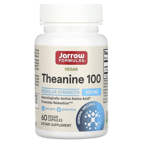 Jarrow Formulas, Theanine 100, 100 mg, 60 Veggie Caps