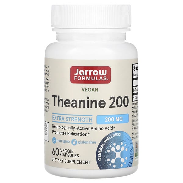 Jarrow Formulas, Theanine 200, 200 mg, 60 Veggie Capsules