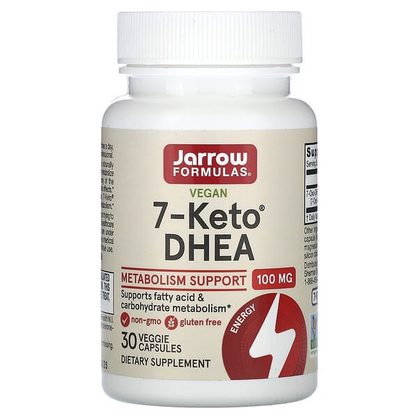 Jarrow Formulas, 7-Keto, ДГЭА, 100 мг, 30 вегетарианских капсул