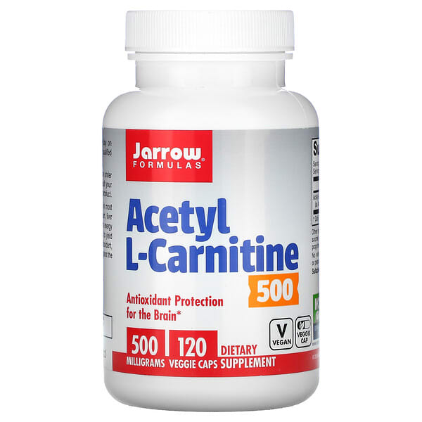 Jarrow Formulas, ацетил L-карнітин, 500 мг, 120 вегетаріанських капсул