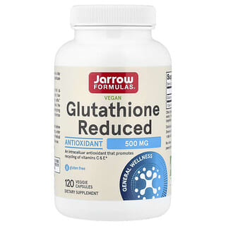 Jarrow Formulas, Glutathione Reduced, 500 mg, 120 Bitkisel Kapsül
