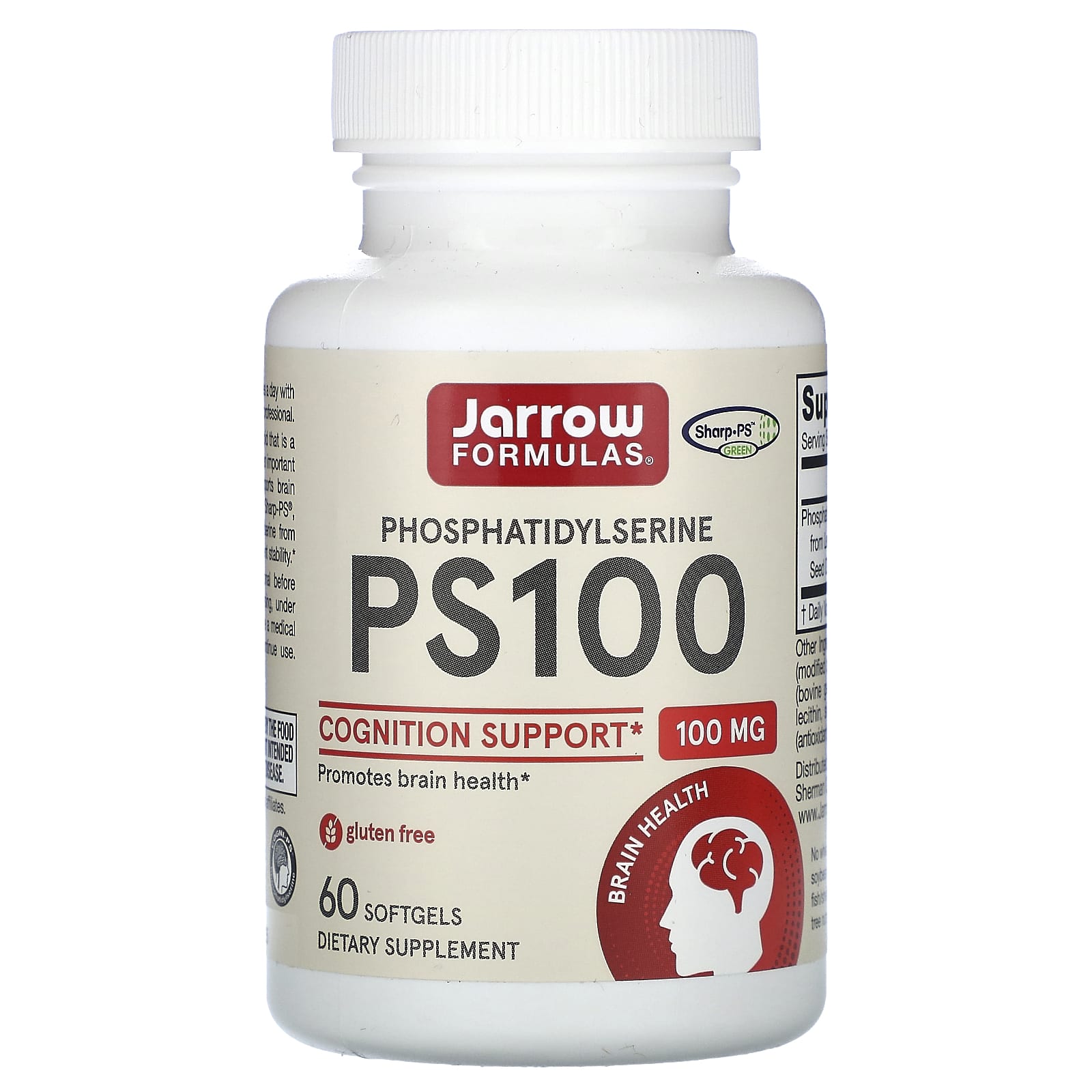 PS100、ホスファチジルセリン、100mg、ソフトジェル60粒