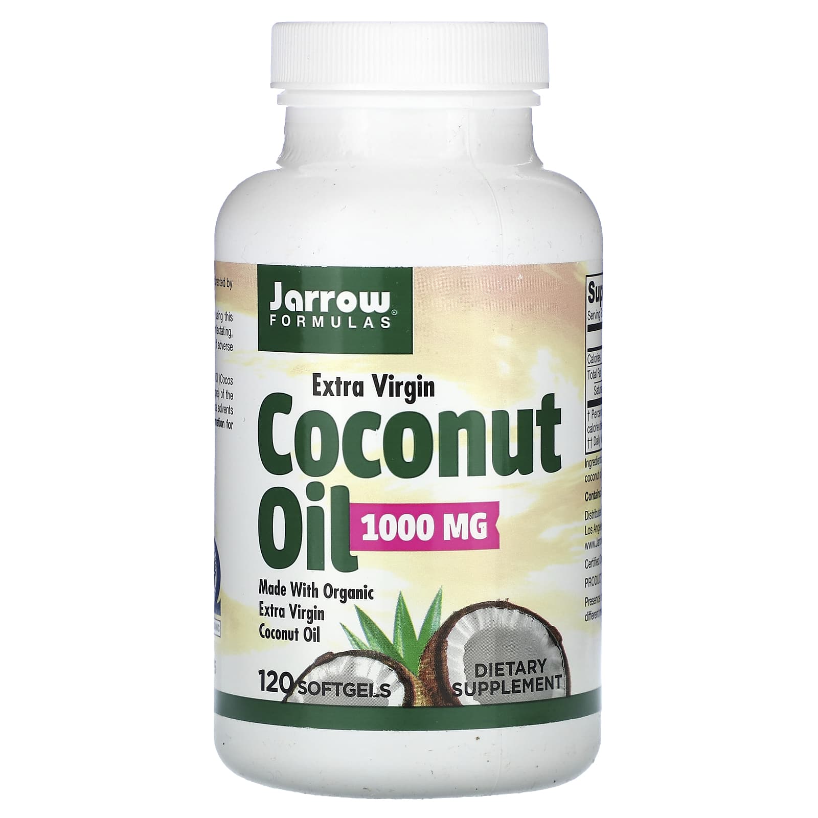 Jarrow Formulas, Extra Virgin Coconut Oil , 1,000 mg, 120 Softgels