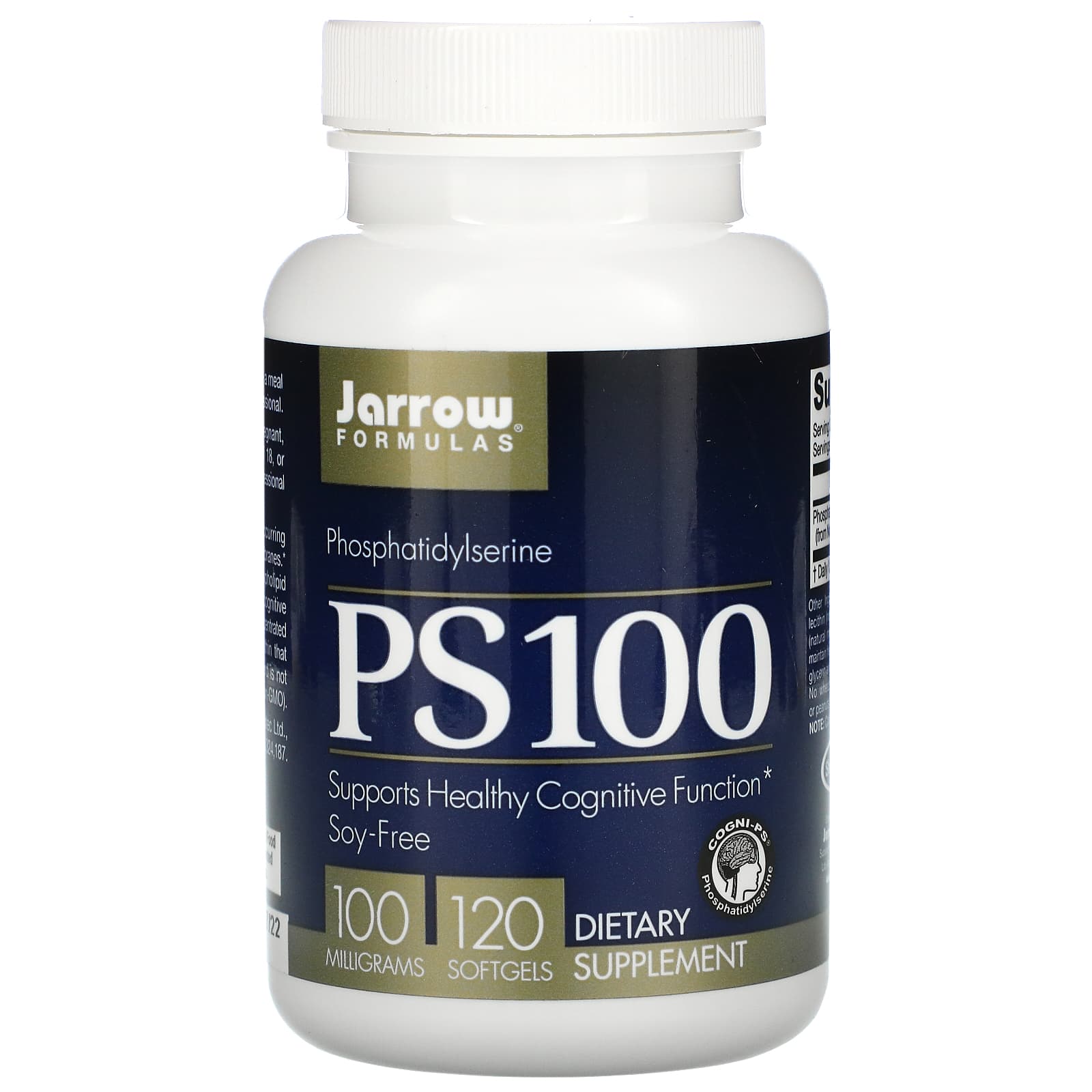 Jarrow Formulas Ps 100 磷脂酰丝氨酸 100 毫克 1 粒软凝胶