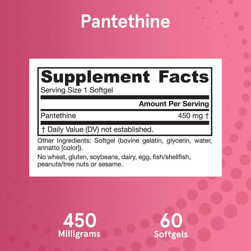 Jarrow Formulas, Pantethine, 450 mg, 60 Softgels