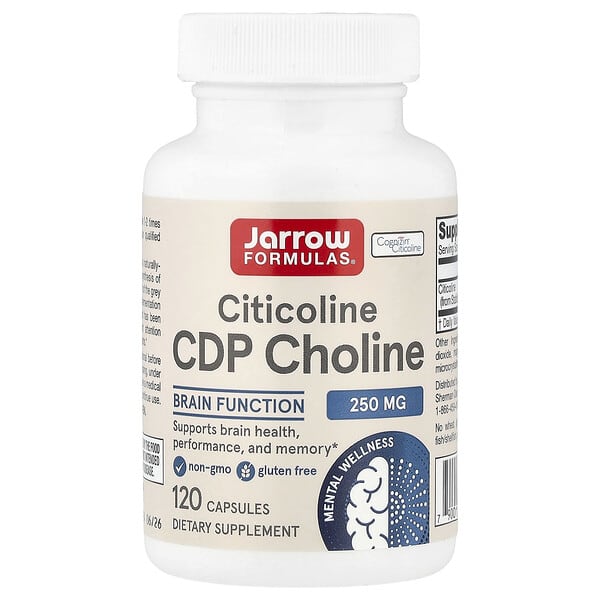 Jarrow Formulas Citicoline, CDP Choline, 250 mg, 120 Capsules