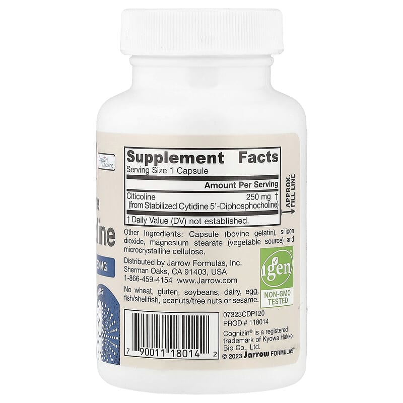 Citicolina, Colina CDP, 250 mg, 120 cápsulas