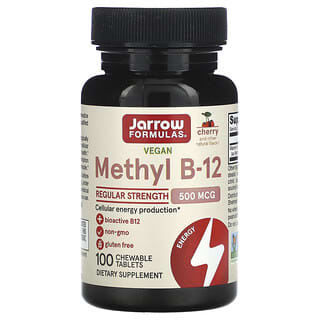 Jarrow Formulas, Metil B12, Sabor a cereza, 500 mcg, 100 pastillas masticables