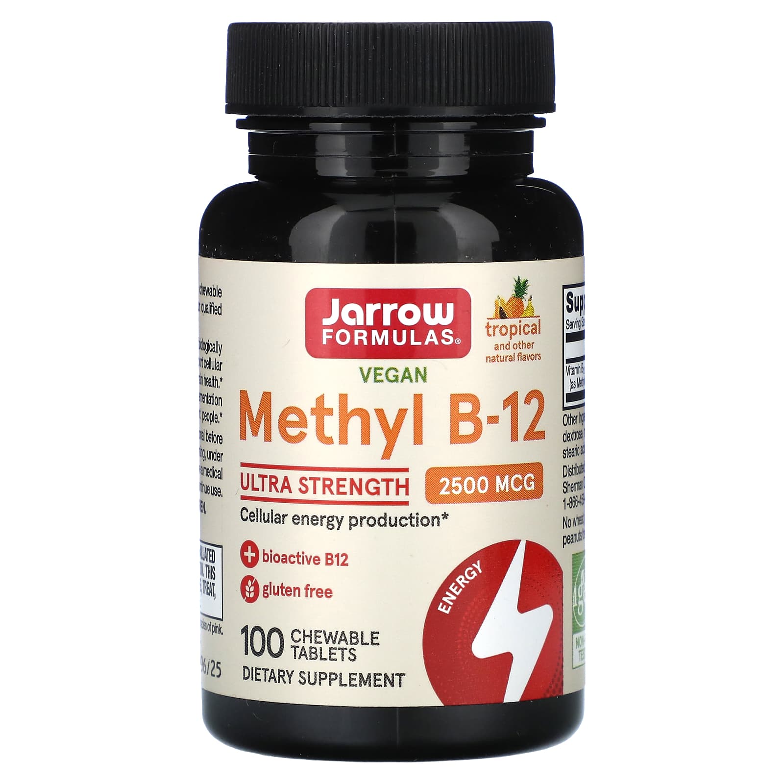 Jarrow Formulas, Methyl B-12, Tropical, 2,500 Mcg, 100 Chewable Tablets