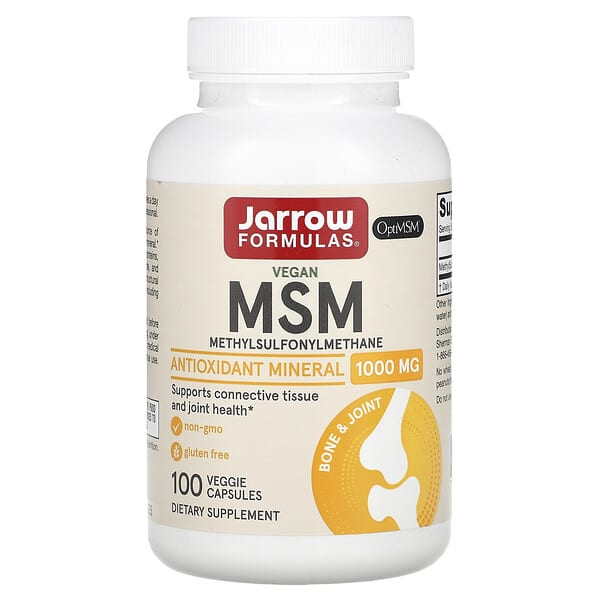 Jarrow Formulas, MSM, 1,000mg, 베지 캡슐 100정