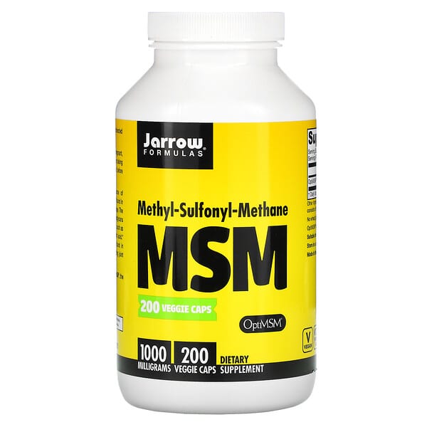 Jarrow Formulas, MSM, 1.000 mg, 200 cápsulas veganas