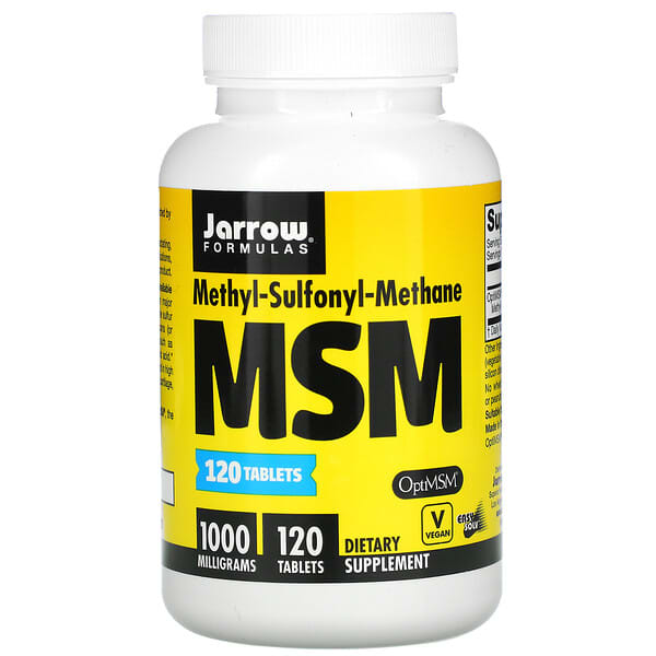 Jarrow Formulas, MSM, 1000 mg, 120 comprimidos