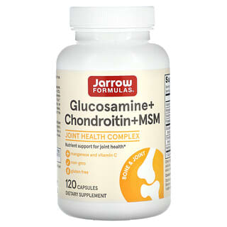Jarrow Formulas, Glucosamine + Chondroïtine + MSM, 120 capsules
