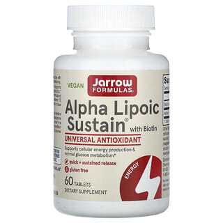 Jarrow Formulas, Alpha Lipoic Sustain com Biotina, 300 mg, 60 Comprimidos
