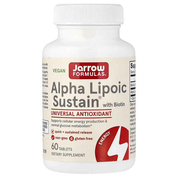 Jarrow Formulas, Alpha Lipoic Sustain, 비오틴 함유, 60정