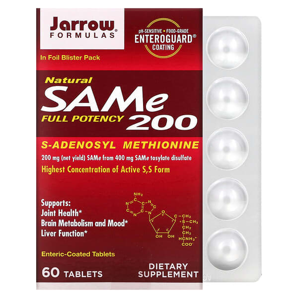 Jarrow Formulas, SAMe 200, 200 mg, 60 Tabletten