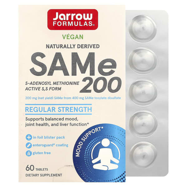 Jarrow Formulas, SAMe 200, 200 mg, 60 tabletten