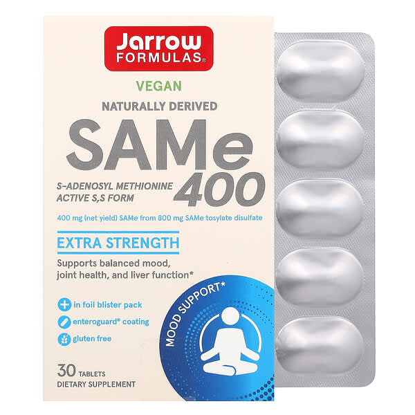 Jarrow Formulas SAMe 400, 400 mg, 30 Tablets