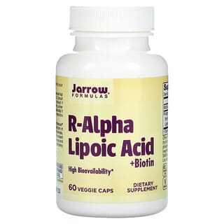 Jarrow Formulas, R-Alpha Lipoic Acid + Biotin, 60 Cápsulas Vegetais