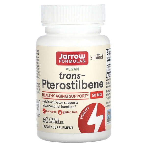 Jarrow Formulas, транс-птеростильбен, 50 мг, 60 растительных капсул