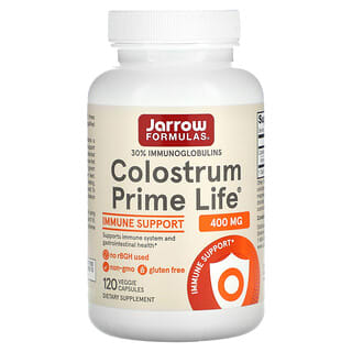 Jarrow Formulas, Colostrum Prime Life, 400 mg, 120 Cápsulas Vegetais