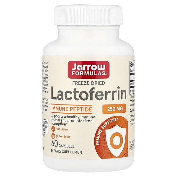 Jarrow Formulas, 冻干乳铁蛋白，250 毫克，60 粒胶囊